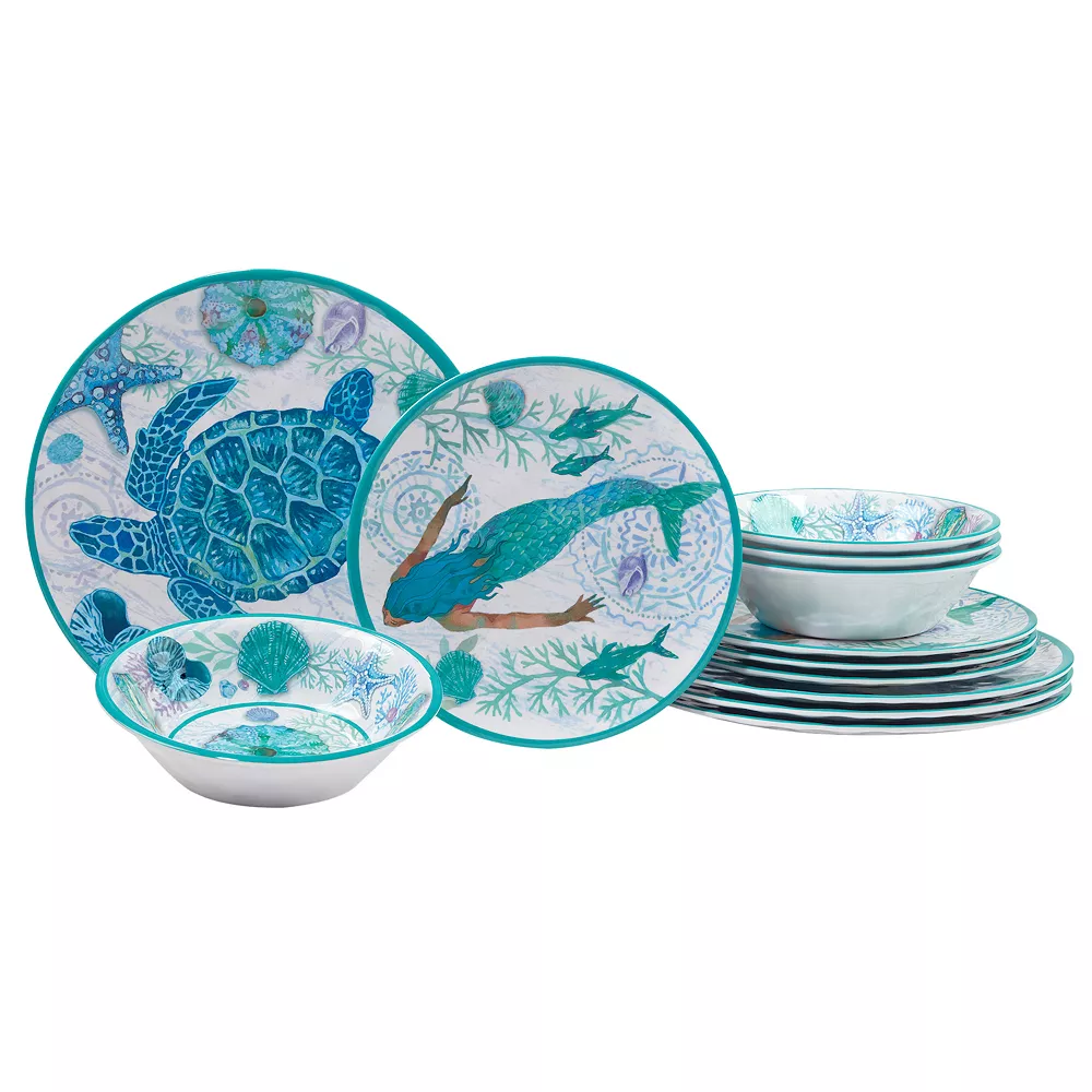 Certified International Serene Seas 12-pc. Melamine Dinnerware Set 1 Certified International Serene Seas 12-pc. Melamine Dinnerware Set