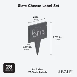 Juvale 20 Slate Stone Cheese Labels For Charcuterie Board with 6 Chalks, 2 Storage Bags (28 Piece Set) -Mikasa Sales 6304892 ALT2