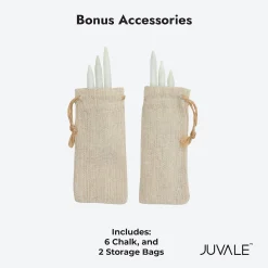 Juvale 20 Slate Stone Cheese Labels For Charcuterie Board with 6 Chalks, 2 Storage Bags (28 Piece Set) -Mikasa Sales 6304892 ALT3